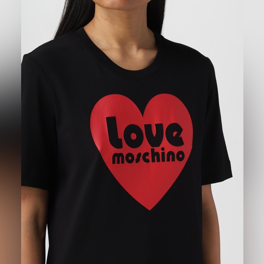 Love Moschino Black Red Heart Women's Top love‎ Valentine NWT